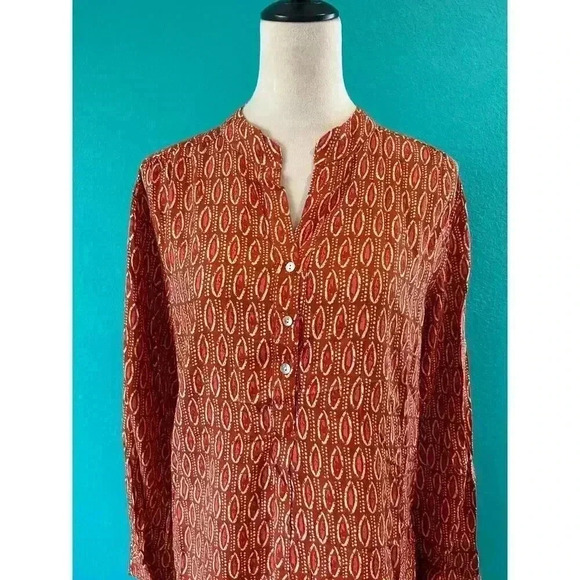 NWT Rock Flower Paper Darcy Spice Rayon Tunic Dress Orange Indian Print Size L - Picture 2 of 6